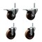 Service Caster 4 Inch High Temp Phenolic 58 Inch Stem Caster Set 2 Total Lock Brakes SCC-TSTTL20S414-PHRHT-58212-2-S-2 - alternate 1